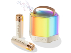 Mini máquina de karaoke para niños y adultos, altavoz Bluetooth portátil con 2 micrófonos inalámbricos, juego de altavoces de karaoke Chennnls