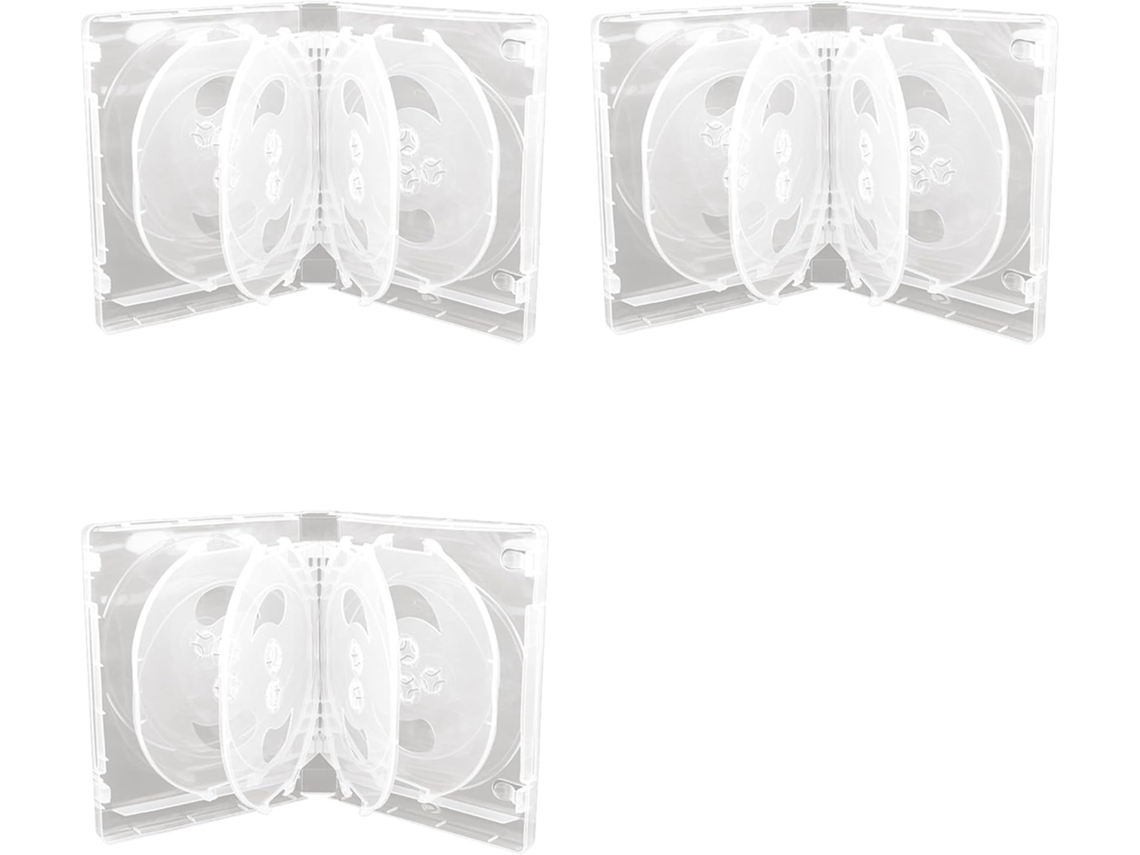 Caja De Almacenamiento Para 3 Cd, Paquete De 10 Unidades, Estuche De Plástico De Doble Cara, Para Coche, Dvd Grueso