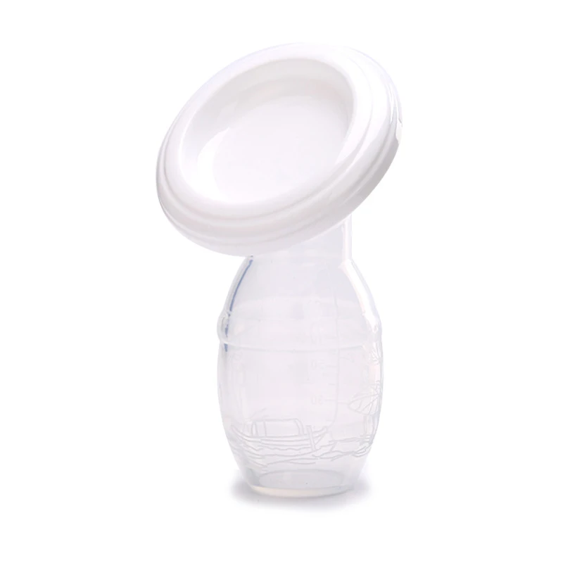 (blanco) Extractor De Leche Manual Para Bebés, Recolector De Leche Materna De Silicona, Calibrador Automático