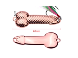 Señuelo de pesca con lentejuelas y plumas, 21 g, 61 mm, oro rosa.