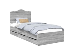 Maison Exclusive - Estructura De Cama Gris Sonoma 90 X 190 Cm Madera Ingenieril