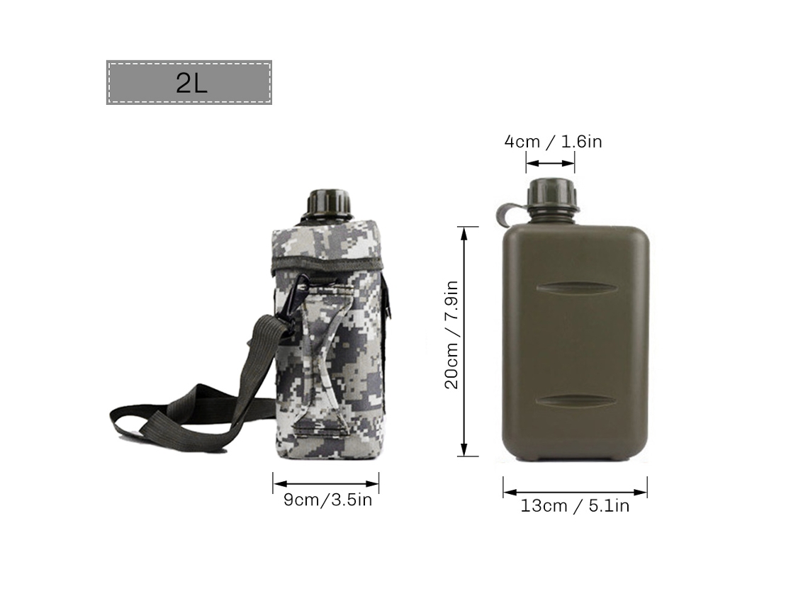 Botella De Agua De 2 Litros Para Camping Con Mochila De Almacenamiento, Libre De Bpa, Resistente Al Calor Para Camping, Senderismo Y Pesca.