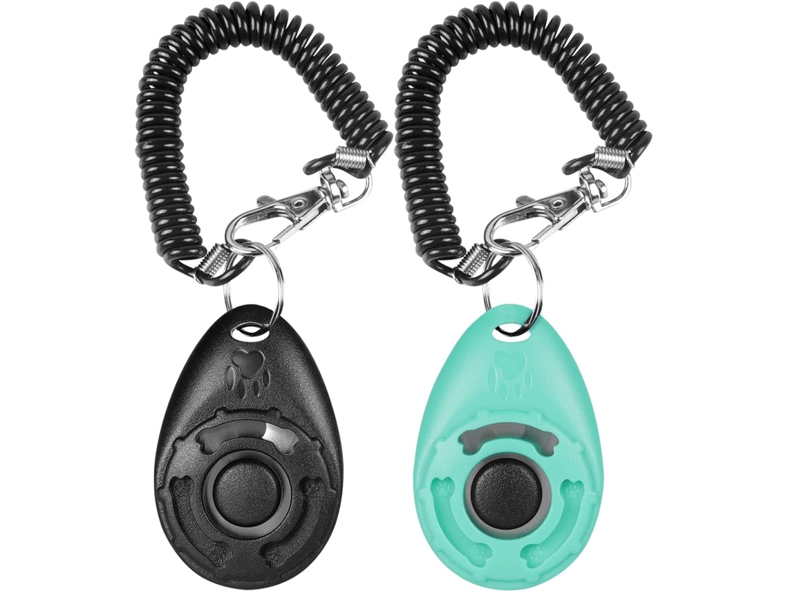 Clickers de adiestramiento canino Mdug, [paquete de 2, negro y verde] Clickers de adiestramiento para mascotas DIY Co