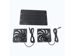 Kit de ventiladores con panel solar de 10 W, extractores de aire dobles para invernaderos (sin marca)