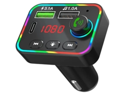 Transmisor Fm Bluetooth 5.0 para coche 38W Pd&Qc3.0 Puertos USB duales Pantalla LED Soporte de tarjeta TF YIZHOOD
