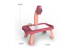 Mesa de Desenho de Projetor Inteligente Infantil Brinquedos Educativos Rosa 