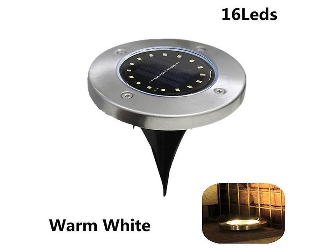 12 Luces Led Solares Exteriores Impermeables Con Panel Solar Para Jardín, Villa, Parque, 8 Piezas, 16 Led Cálidos