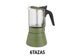 Cafetera italiana Inoxibar Clair Green, 6 tazas, VETONEK
