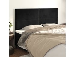 Cabeceros 4 Unidades De Terciopelo Negro 100x5x78/88 Cm