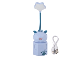 Lámpara de lectura infantil con diseño bonito, carga USB, luz cálida, cuello flexible de 360°, material seguro.