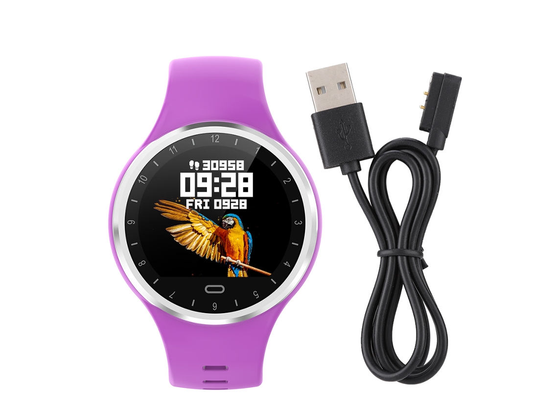 Pulsera Inteligente Impermeable Rastreador De Fitness Reloj Con Pantalla Táctil Morado