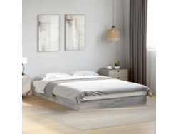 Estructura De Cama Madera De Ingeniería Gris Sonoma 140x200 Cm