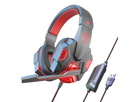 Auriculares con cable SEMD X-Ej004 (Over Ear - Micrófono - Rojo)