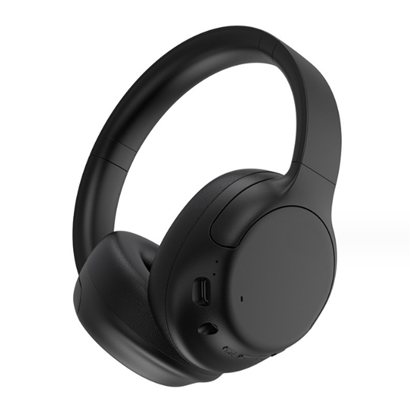 Auriculares híbridos JIAPEI con cancelación activa de ruido, Bluetooth inalámbrico, micrófono, graves, almohadillas suaves para los oídos, carga rápida, color negro.