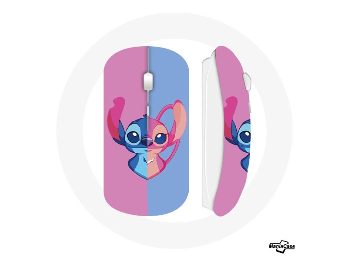 Ratón inalámbrico Stitch e Angel Azul Rosa MANIACASE