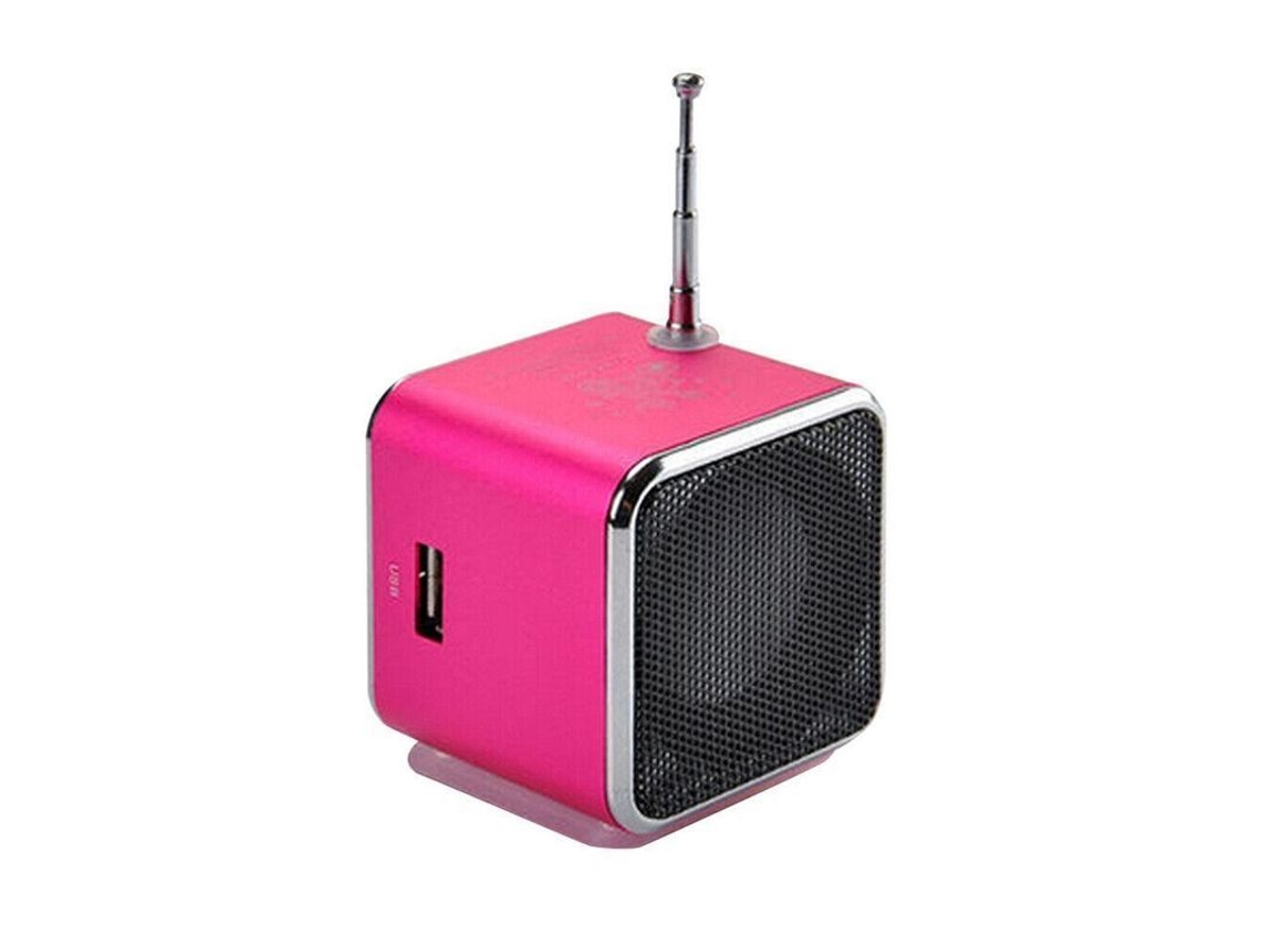 2026-reproductor De Música Mp3/4 Portátil Con Altavoz, Radio Fm, Tarjeta Micro Sd/tf Y Usb, Batería Recargable 600mah Rosy