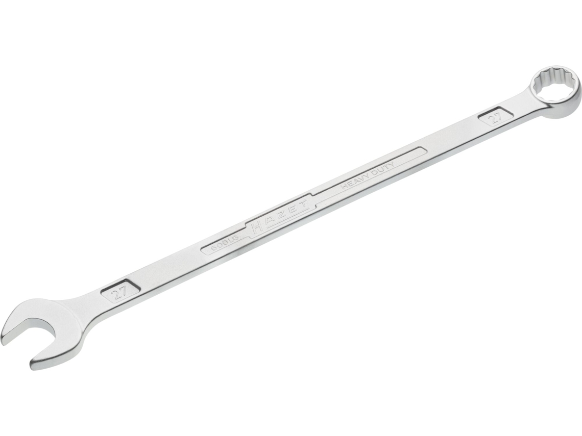 600LG-27 Llave combinada extralarga diseño delgado: Perfil de tracción hexagonal doble exterior 27 mm HAZET