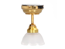 Lámpara de techo miniatura 2026 para casa de muñecas escala 1:12, LED, diseño floral retro, con batería CR927.