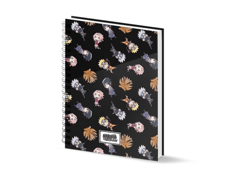 Naruto Wind Cuaderno A4 Papel Cuadriculado, Negro