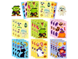 Conjunto de 6 Halloween Quebra Cabeça Folhas para Montar, Contendo 6 Fantasmas e 6 Abóboras. MDUG