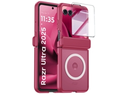 (anillo Magnético Rojo Rosa Motorola Razr 2025) Funda Para Teléfono Con Soporte De Anillo, Bisagra Magnética, Funda Y Protector Integrados