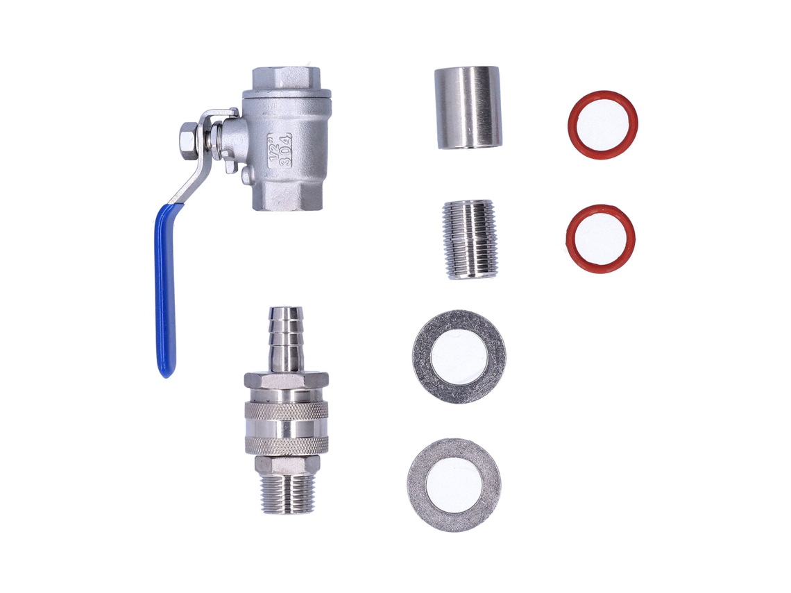 Kit De Válvula De Bola Bsp De 1/2 Pulgada Para Caldera De Elaboración Casera De Cerveza, De Acero Inoxidable Con Montaje En Mamparo.