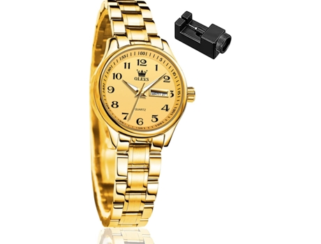 VEANXIN Reloj mecánico automático de lujo para mujer Reloj impermeable con fase lunar de diamantes(oro)