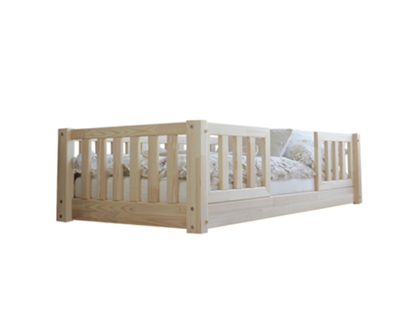 Cama 70X140 com Calhas e Base com Pés de 1 Cm Agnès Bois