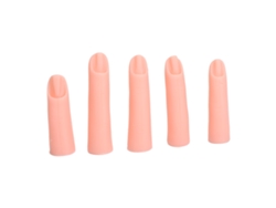 Rebe - Juego de 5 dedos postizos de silicona suave con imán para práctica profesional de decoración de uñas (DIY)