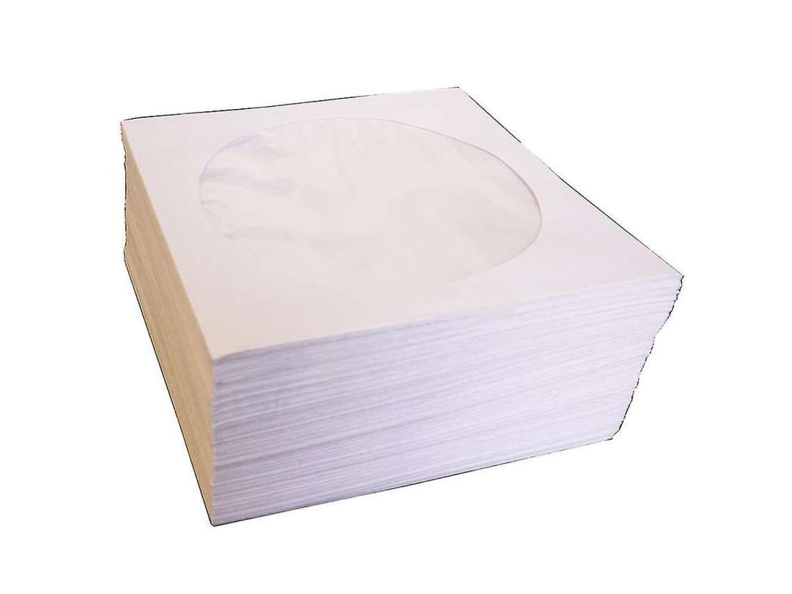 50 Mini Fundas De Papel Para Cd/dvd Con Ventana Transparente Y Sobre Con Solapa.