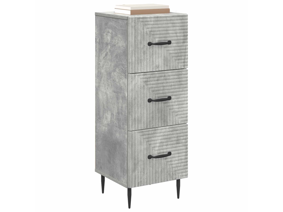 Maison Exclusive - Cajonera Gris Hormigón 33 X 34,5 X 89,5 Cm Madera De Ingeniería