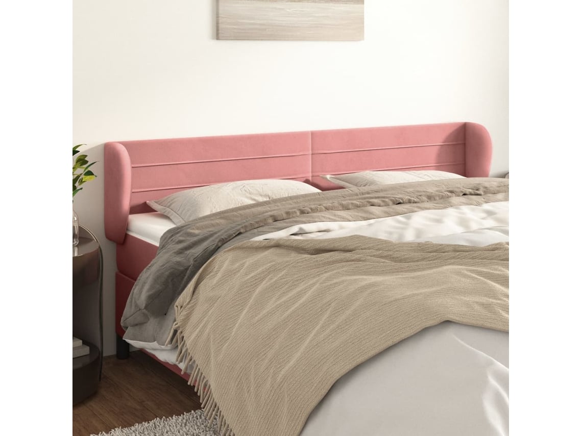 Cabecero De Terciopelo Rosa 183x23x78/88 Cm