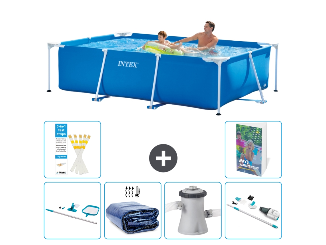 Intex Piscina Com Estrutura Retangular - 260x160x65 Cm - 7-peças S149