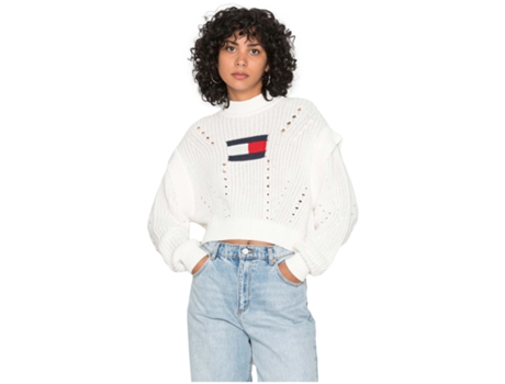 Camiseta de Mujer TOMMY JEANS Jersei Tjw Ovrszd Blanco (L)