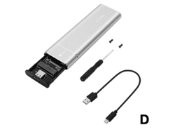 Estación de acoplamiento Yizhood AC USB 3.1 tipo C Protocolo dual M2 Ssd Case M.2 Nvme Sata Ssd Gabinete externo Admite teclas ME BM Plata