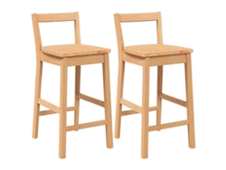 Maison Exclusive - Taburetes De Bar, 2 Unidades, Madera Maciza Natural, Caucho