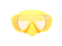 Máscara de mergulho antiembaçante 2026rebe com lente de vidro temperado e snorkel de silicone com visão panorâmica para natação, cor amarela.
