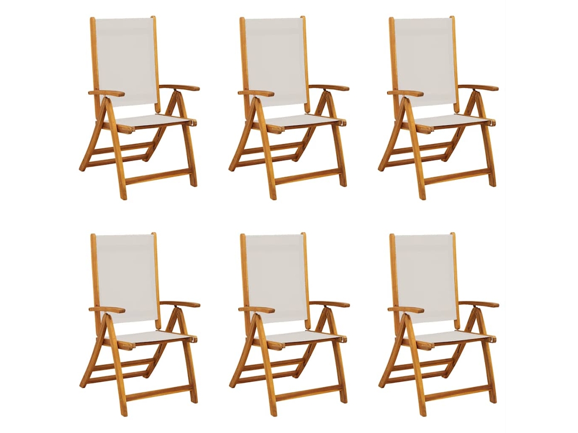 Maison Exclusive - Sillas De Jardín Plegables 6 Uds Madera Maciza Acacia Textileno