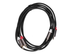 Cable De Audio Chapado En Oro De 2 Rca Macho A 2 Rca Macho Con Placa, 2 M/6,6 Pies, Para Tv Y Amplificador.