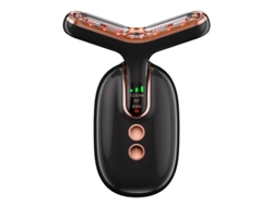 Masajeador de cuello y rostro, herramienta de contorno facial para el cuidado de la piel y la papada con energía térmica vibratoria negra Yizhood