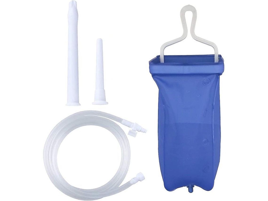 Kit de bolsa para enemas rápidos para el hogar y los viajes, 2 litros, reutilizable para la limpieza intestinal en hombres y mujeres.