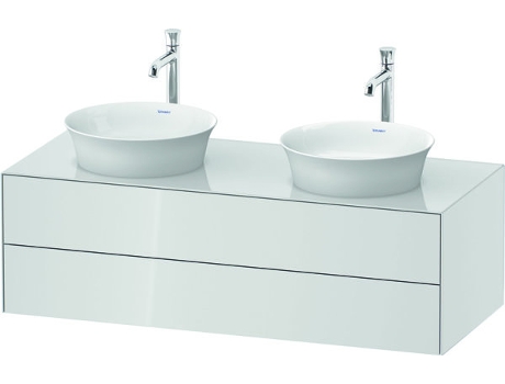 DURAVIT Tulip blanco, mueble de baño colgado en la pared, ancho 1300 x profundidad 550mm, con 2 cajones, con tecnología tip-on, WT4988B