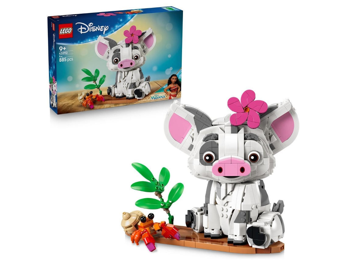 Lego® 43292 Disney Vaiana Pua Figura Animal De Juguete Con Flor Y Cangrejo