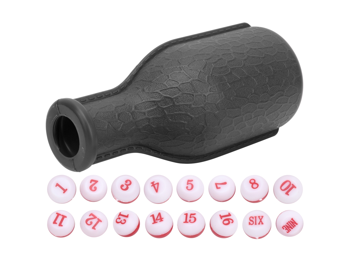 Danu2026-16 Dados Numerados Con Frasco Agitador Suministros De Billar Juego De Entretenimiento Para Familia Bar Club Negro