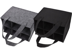 Juego De 2 Bolsas De Fieltro Para Vino Ciieeo Con Compartimentos Y Asa, Soporte Para 6 Botellas.