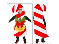 Disfraz navideño infantil de bastón de caramelo, 105/125 cm (rojo), Digitallab