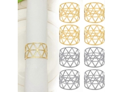 Rebe-8 Anillos De Servilleta De Metal Reutilizables 45mm Hollow Durable Para Banquete Boda Fiesta Cumpleaños Oro Y Plata