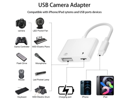 Adaptador de Micrófono para Iphone para Transmisión en Vivo HDMI1212-Y19 Blanco