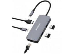 Caja de Almacenaje VERBATIM Pro (HDMI - USB-C - RJ45 - USB-A x 2 - USB-C 3.2 Gen 2 (3.1 Gen 2) - USB-A 3.2 - RJ45 x 1 - USB-C x 1 - 5)