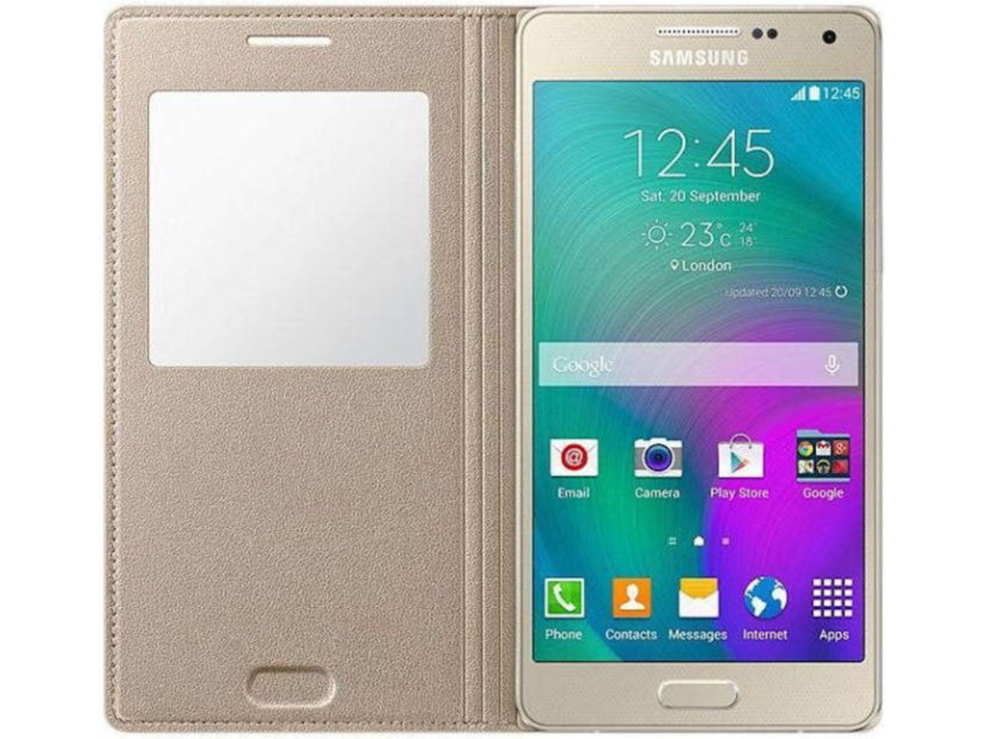 Funda SAMSUNG Galaxy A5 S-View Dorado Worten.es